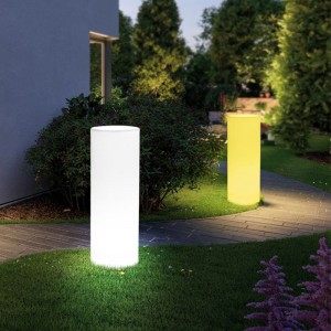 LED OUTDOOR Garden Art Decor Lights RGB Color Changement Cylindrical Lampe Postage Alitered Imperproof avec télécommande pour décor de jardin, commercial, mariage, célébration
