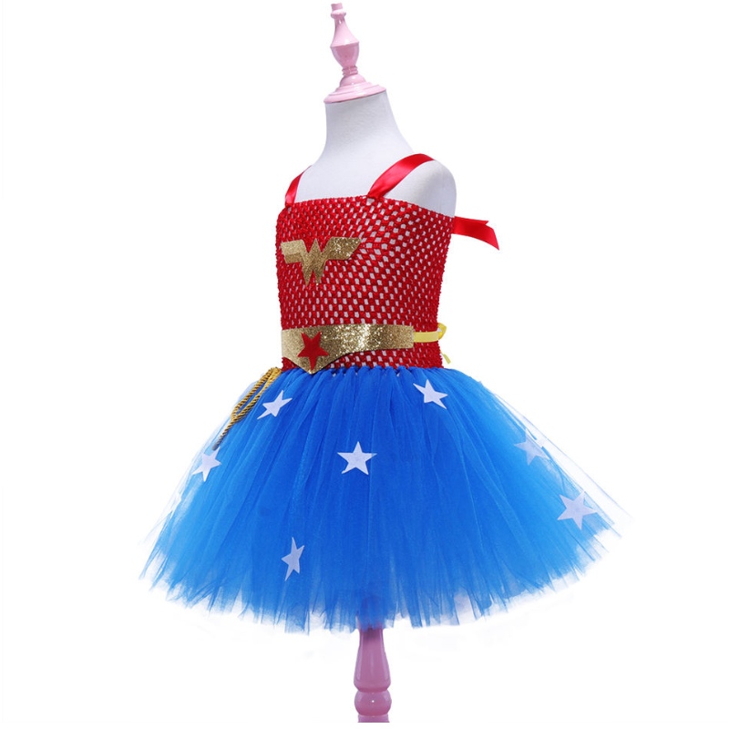 Girl Dress Cosplay Dawn of Justice Dress for Girls Children Kids Superhero Cosplay Halloween Party Dress Costume pendant 2-12 ans