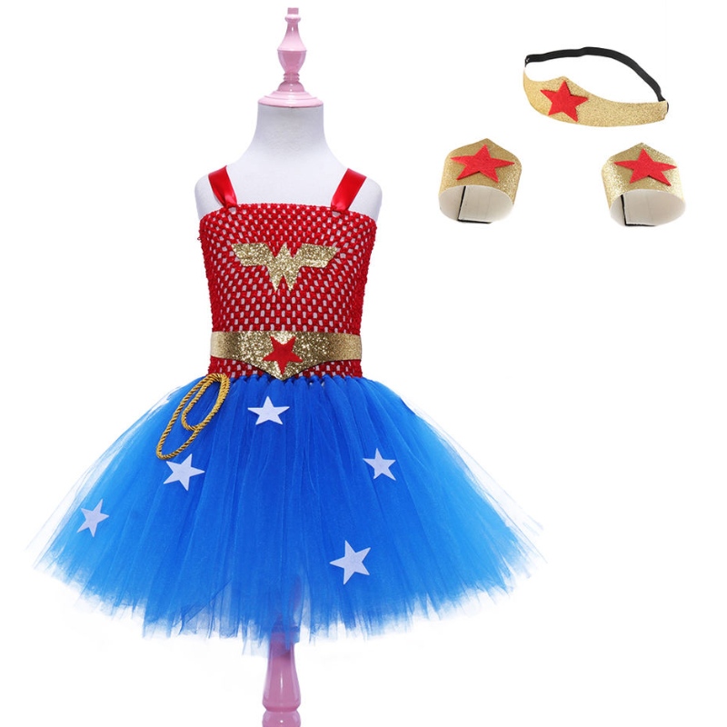 Girl Dress Cosplay Dawn of Justice Dress for Girls Children Kids Superhero Cosplay Halloween Party Dress Costume pendant 2-12 ans