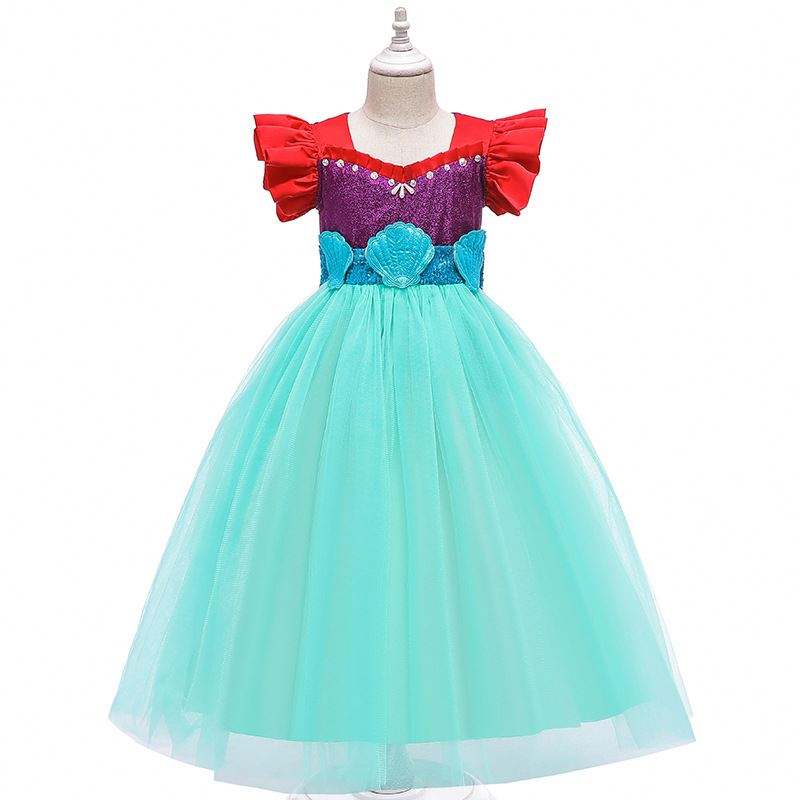 Baige kids sirène ariel princesse fille robe halloween performance cosplay costume mry002