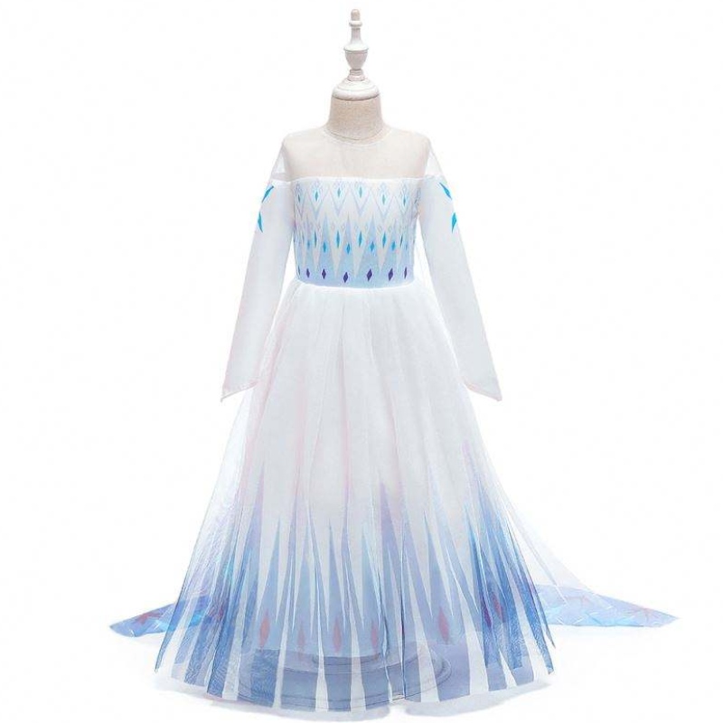 Baige Nouveau design Girls Anna White Dress Cosplay Party Dress Up Princess Elsa Movie Enfants Vêtements