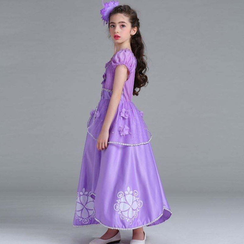 Baige sophia rapunzel robe lilas girl princess robe performance halloween princess girl cosplay costume