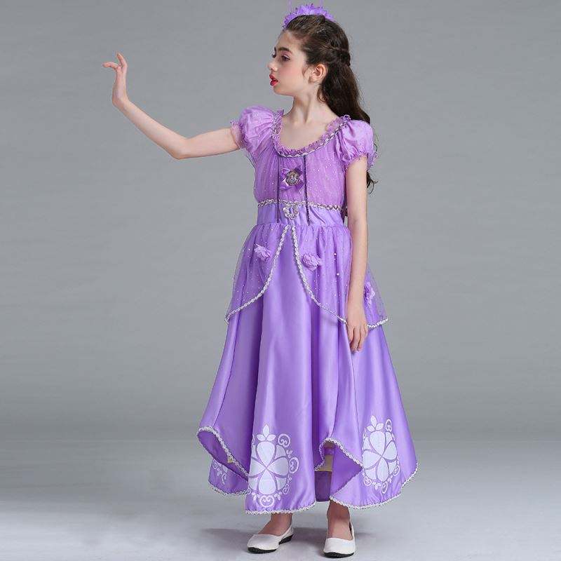 Baige sophia rapunzel robe lilas girl princess robe performance halloween princess girl cosplay costume