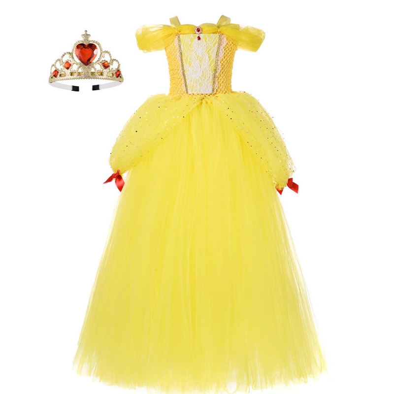 Fille belle princesse robe enfants beauté et bête costume fille bébé Noël princesse anniversaire fête