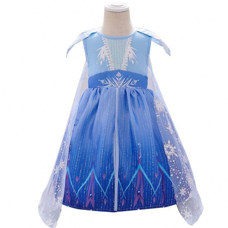 Baige filles robe d'éténouveau-né Elsa 2 Robe de fête de fille bleue bx1730