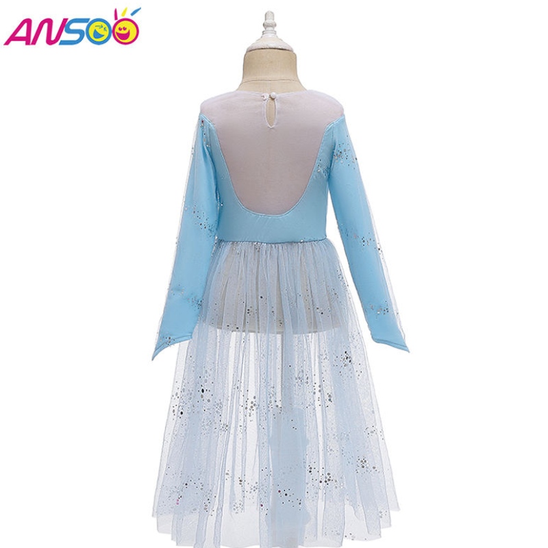 Ansoo Dress Up 2 Princess Elsa Anna Fashion Dress Costume Elsa 2 Movie 2 Robe pour 2-13 ans Girls