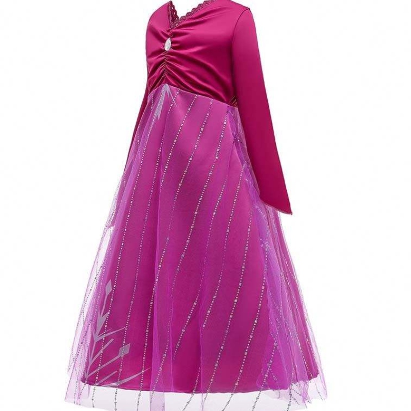 Anna Cosplay Party Vestidos Girl Vêtements Red Elsa Costume princesse Elsa Robe pour 3-10y HCGD-034