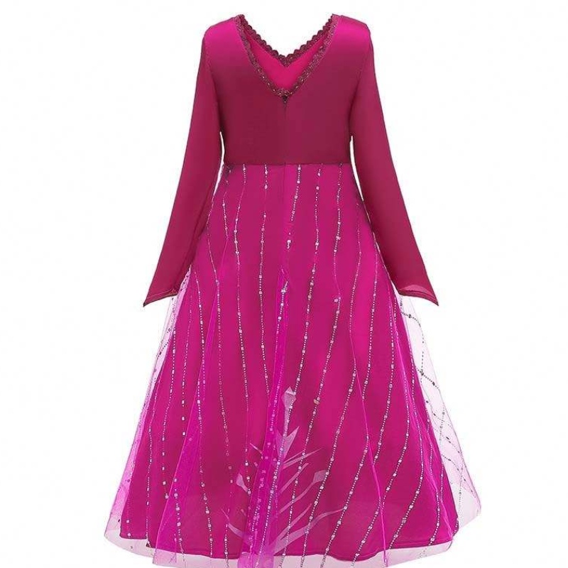 Anna Cosplay Party Vestidos Girl Vêtements Red Elsa Costume princesse Elsa Robe pour 3-10y HCGD-034