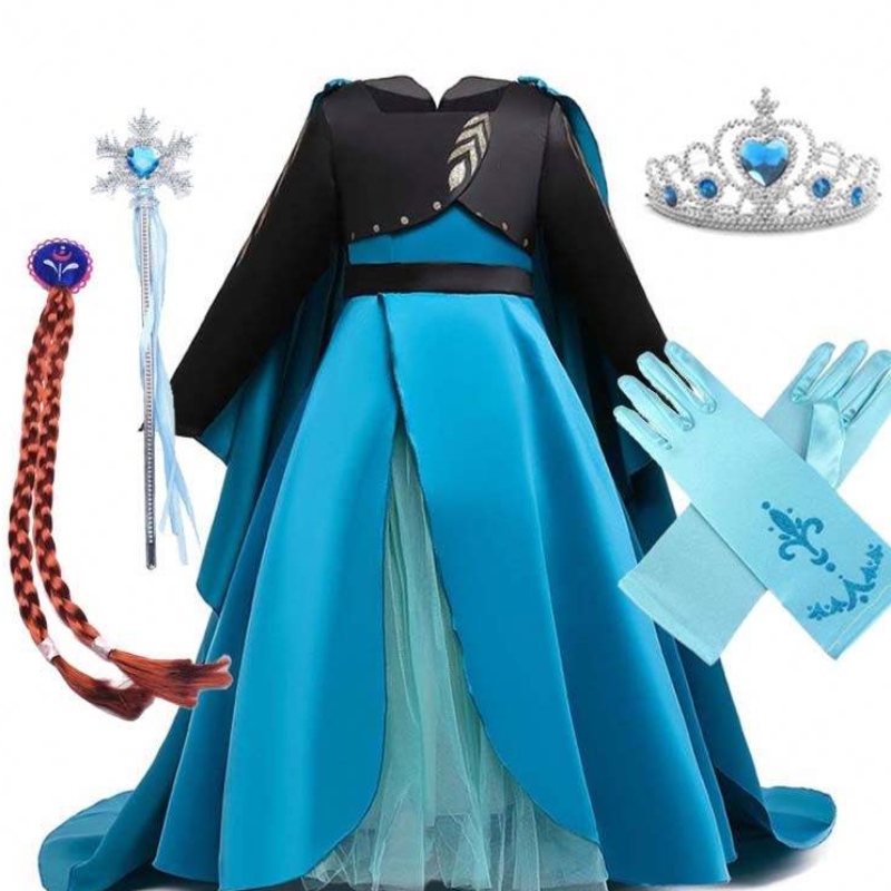 Reine Coronation Costume New Elsa 2 Robe de fille Elsa Dress Up for Children HCGD-035