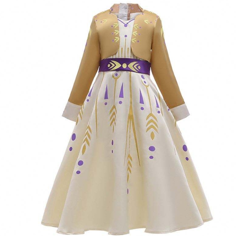 2022 NOUVELLE DANS-GOLD UP ICE Snow Queen Elsa 2 Costume de déguisement Halloween HCGD-016