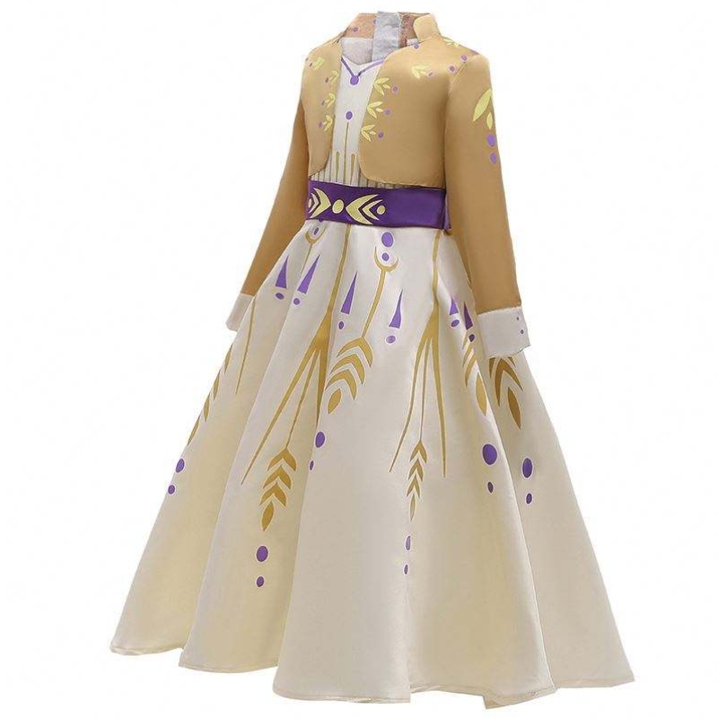 2022 NOUVELLE DANS-GOLD UP ICE Snow Queen Elsa 2 Costume de déguisement Halloween HCGD-016