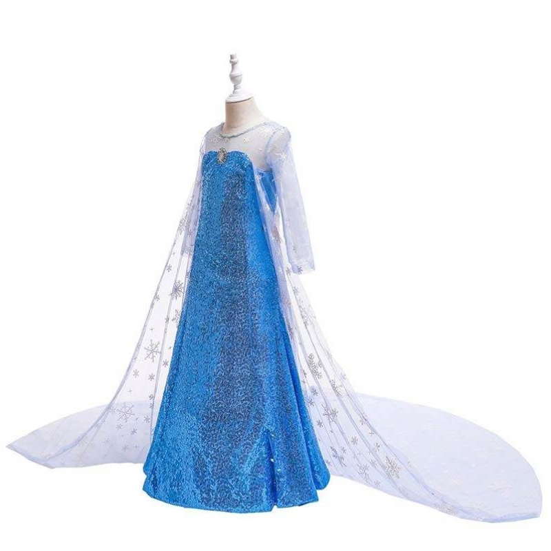 Kids Girls Little Princess Fancy Dishot Cosplay Costume Elsa Coronation Dress Cosplay HCGD-020