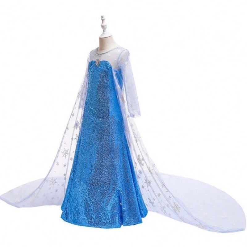 Kids Girls Little Princess Fancy Dishot Cosplay Costume Elsa Coronation Dress Cosplay HCGD-020