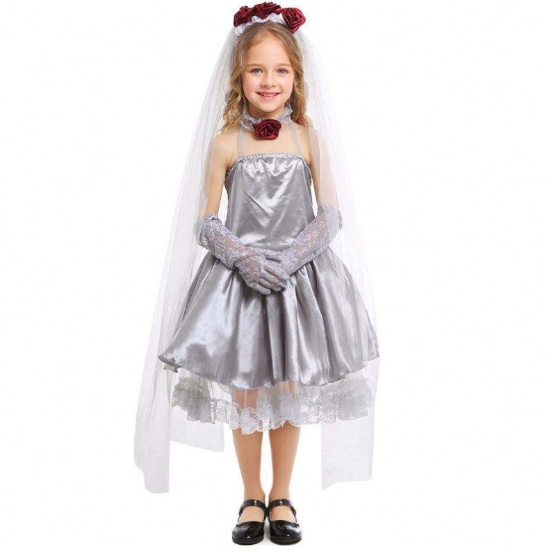 Halloween Cosplay Costume Fancy Gris Girls Ghost Bride Costume Robe HCVM-009