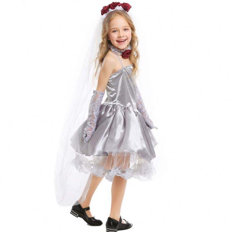 Halloween Cosplay Costume Fancy Gris Girls Ghost Bride Costume Robe HCVM-009