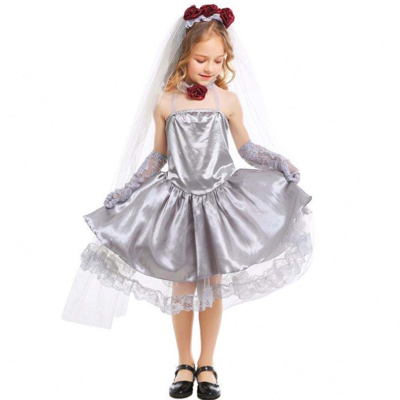 Halloween Cosplay Costume Fancy Gris Girls Ghost Bride Costume Robe HCVM-009