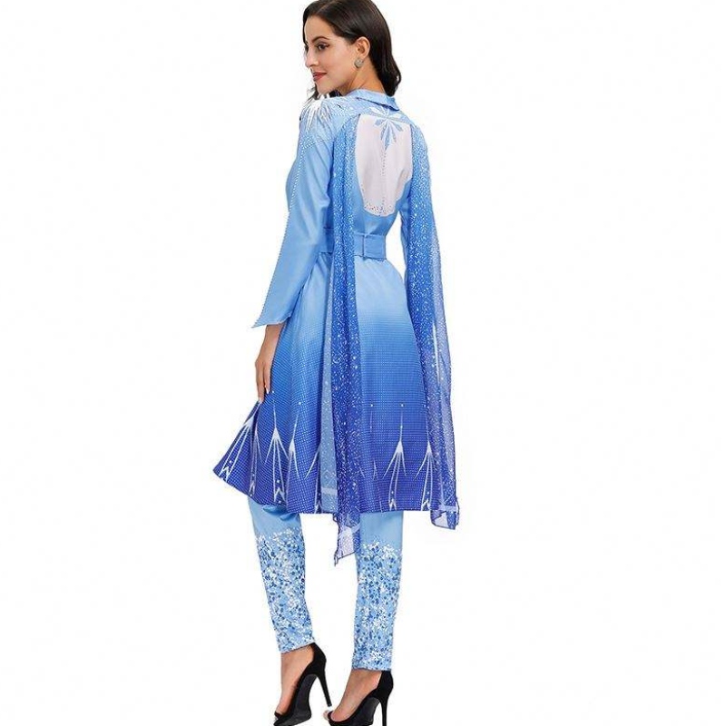 2022 Nouveaux arrivées adultes Snow Queen Elsa Cosplay Halloween Costume Women HCGD-055