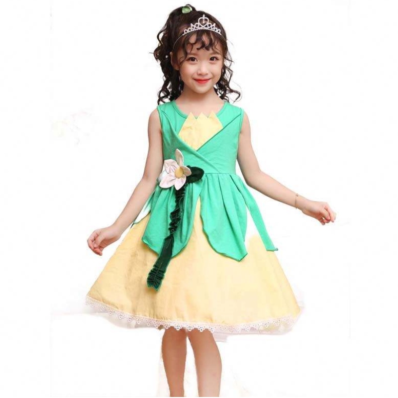 Costume Halloween Kids Tiana Costume Princess and the Frog Costume for Girls HCTB-007