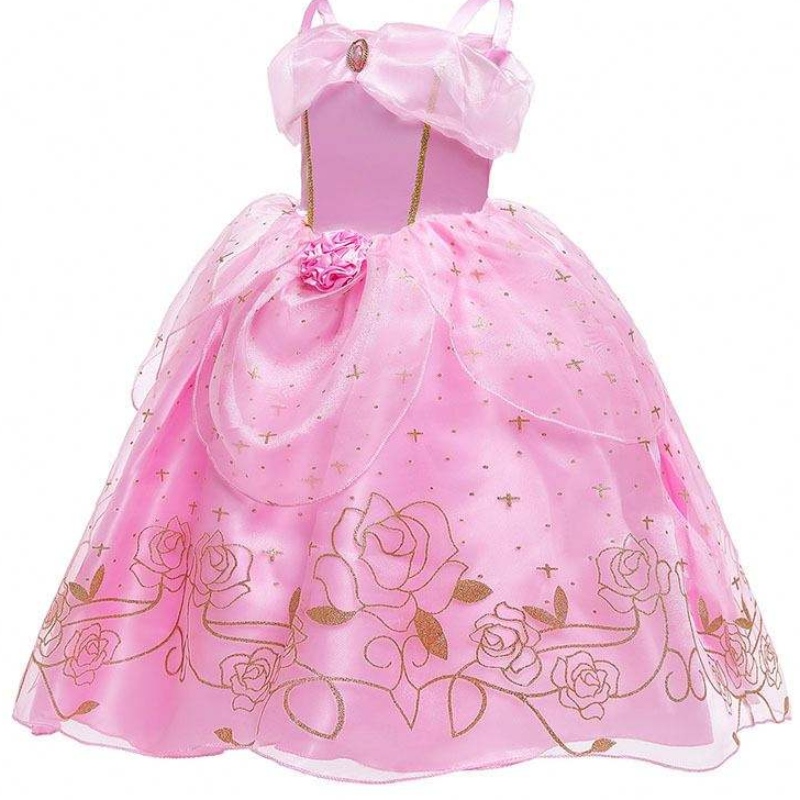 Gamin princesse robe girl de fête d'été de fantaisie rose princesse aurora costume hcsp-012