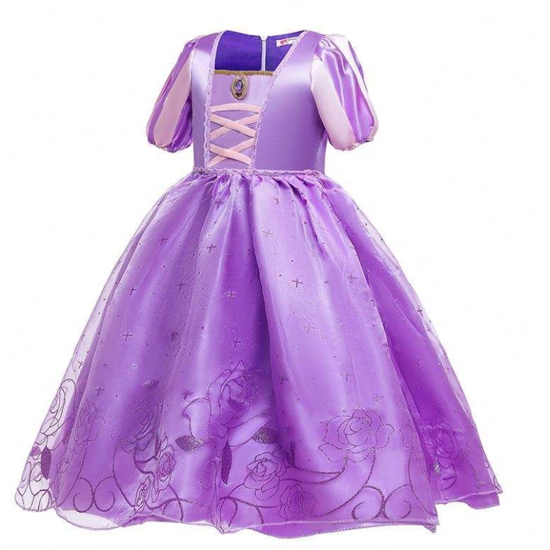 Halloween Christmas Carnival Costume Kid Princess Purple Tulle Rapunzel Robe Enfants HCRS-017