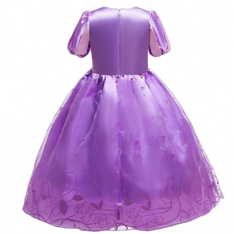 Halloween Christmas Carnival Costume Kid Princess Purple Tulle Rapunzel Robe Enfants HCRS-017