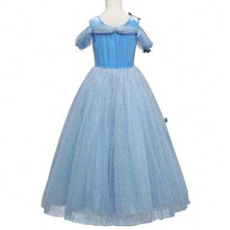 Robe de la princesse aurora en gros robe costume de filles robe de filles avec papillon pour enfants manches en dentelle