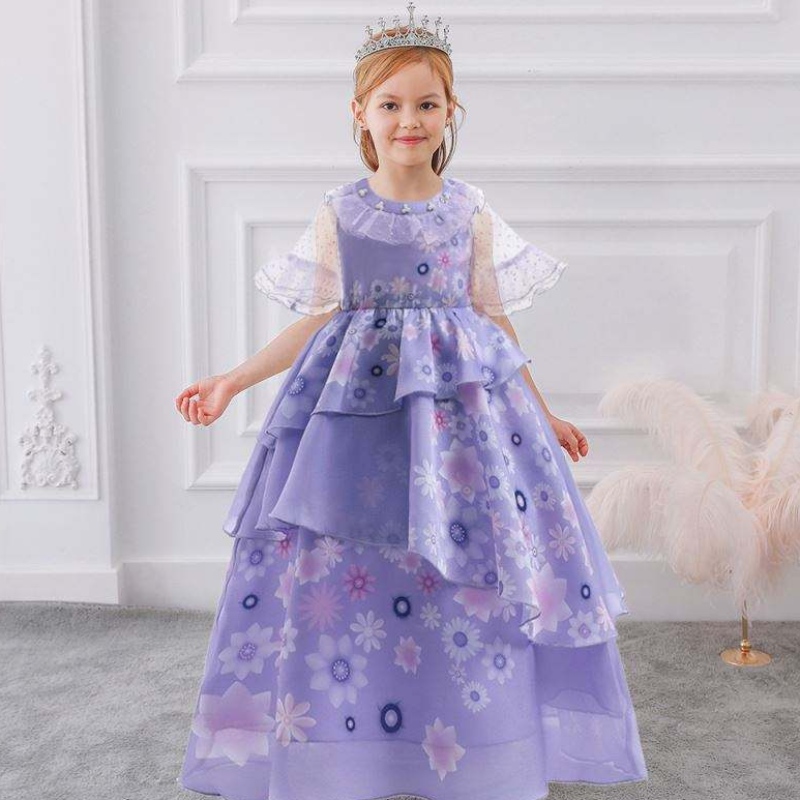 Baige Encanto Mirabel Cosplay Costume tv&Movie Kids Fancy Carnival Pâques princesse robe MFMW002