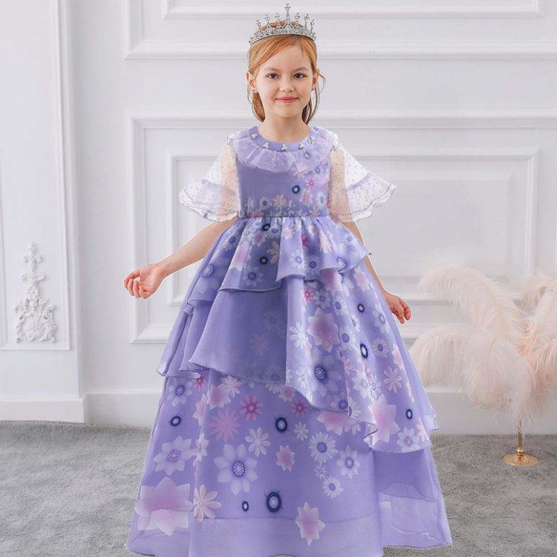 Baige Purple Isabella Mirabel Encanto Cosplay Costume Robe Girls Princess Robe MFMW001