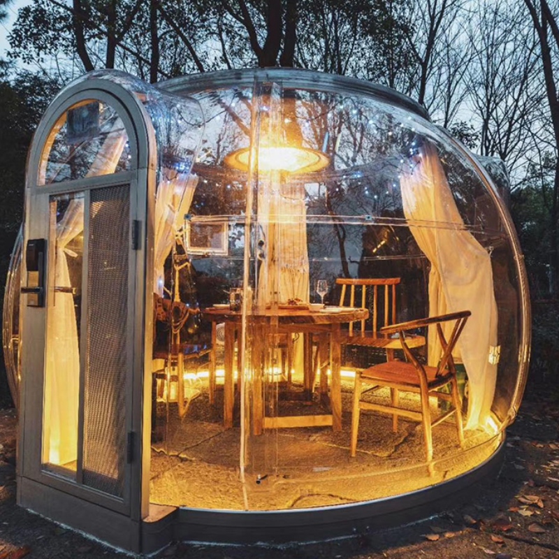 3,3 mètres de tente de dôme transparent économique géodésique en plein air tente de dôme de camping pour hôtel de villégiature, camping, activités de plein air