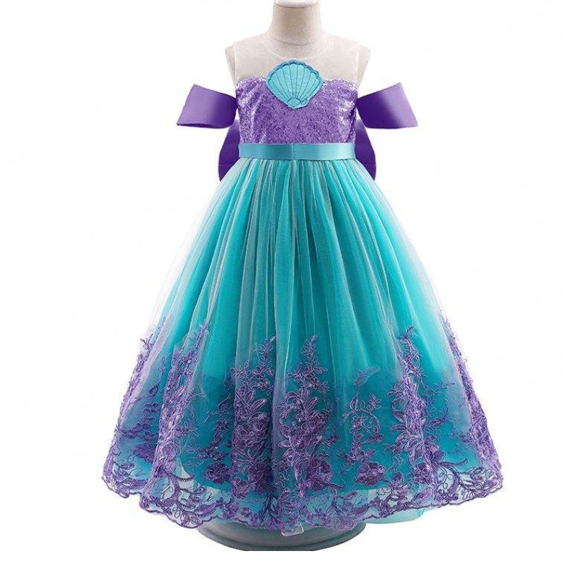 Baige sirène d'été automne robe de fille fleurie longue princesse Noël costume