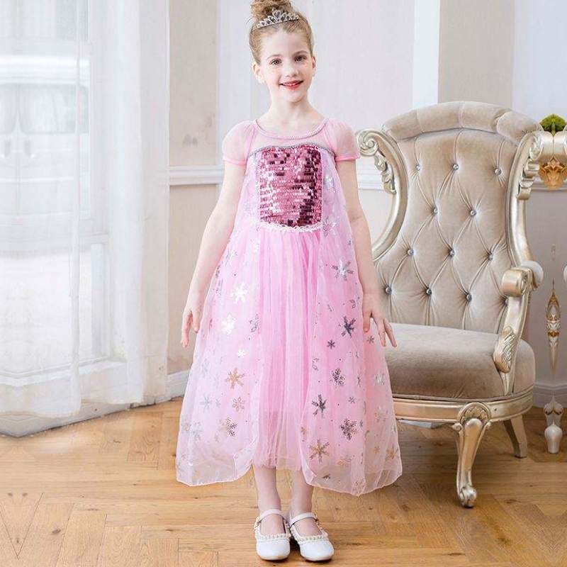 Baige Nouvelle arrivée sans manches Elsa Anna Fashion Kids Costume Cosplay Girls Costume Party Robes