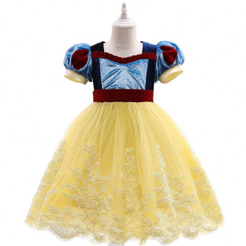 Baige New Style Snow White Sofiya Princess Robe à manches courtes Robe de fête d'Halloween pour filles