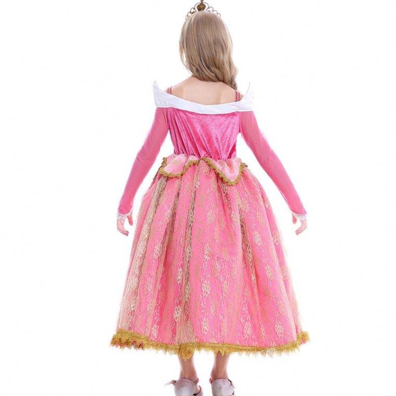 Girls Hobe Sleeping Beauty Princess Aurora Lace Dress Cosplay Performance Costume D0701 SMR026