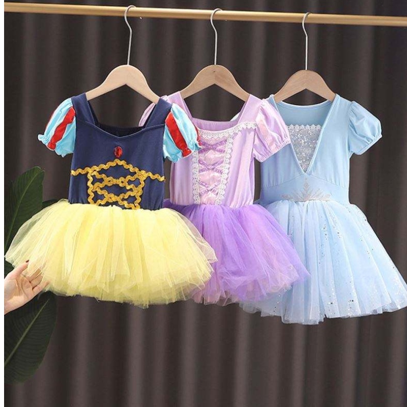 Enfants Elsa Anna Rapunzel Snow White Tutu Robe Princess Costume Kids Girl Performance Performance Dance Ballet Ballet Robe Baby Girls
