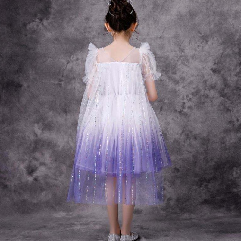 Nouvelle fille Elsa 2 Aisha White Robe Kids Girls Girls Halloween Princess Robe Tutu Mariage d'été Robe de fête