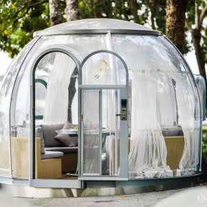 3,3 mètres de tente de dôme transparent économique géodésique en plein air tente de dôme de camping pour hôtel de villégiature, camping, activités de plein air