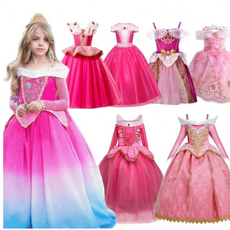 Fille fantaisie deluxe de luxe somnifère halloween princesse costume fête Aurora habille des enfants