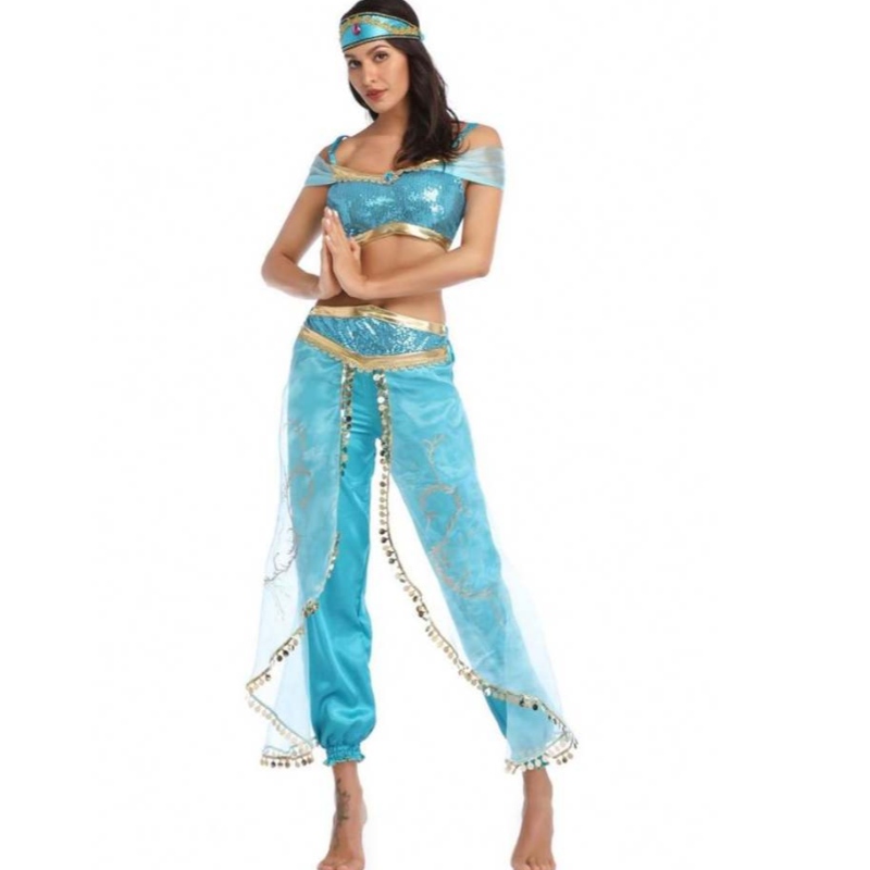 En gros sexy jasmin alladdin pantalon femme costume costume costume adulte arabe danseurnombril costume princesse jasmine cosplay