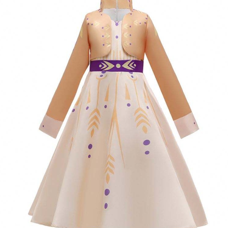 Princesse elsa robe d'hiver filles manches longues Frozen2 Halloween Costume enfants Rapunzel Tiana Mulan Cosplay