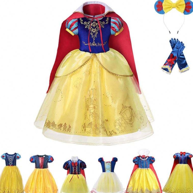 Girls Snow White Robe Kids Princess Dress Up Costumes Toddler Snow White et Huntsman Vêtements de fantaisie Party Party