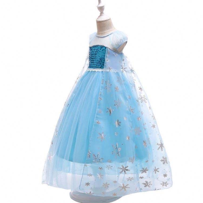 Robe de fille princesse elsa dans une robe de fille de fantaisie fore costume de robe reine en dentelle