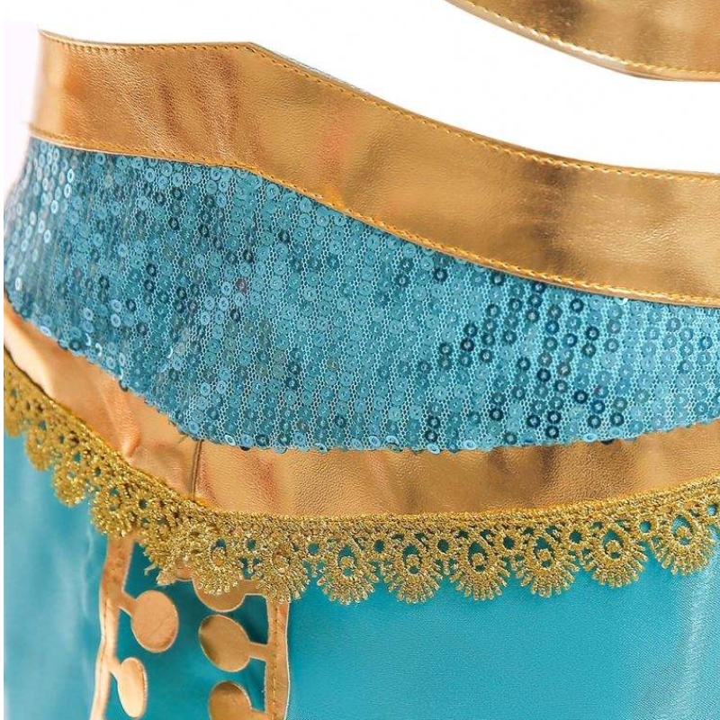 Aladdin Jasmine Costume enfants Girls Jasmine Princess Costumes Halloween Party Dance pour les enfants Cosplay pour les filles