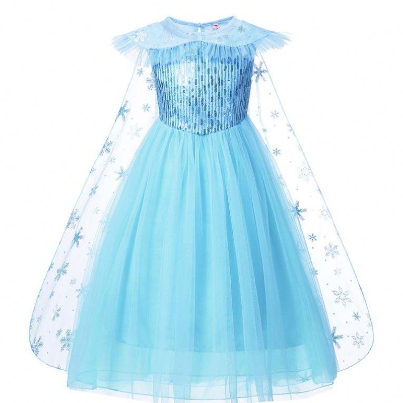 Girls Elsa Cosplay Dress Costume fantaisie fille Snow Halloween Birthday Party Children Princess Clothes Cloak