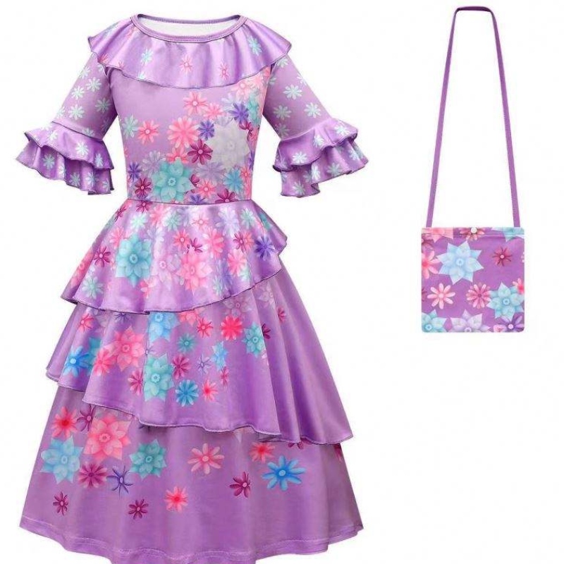 Robe de princesse Halloween Encanto Mirabel Luisa Cosplay Costume Girl Party Robe avec sac