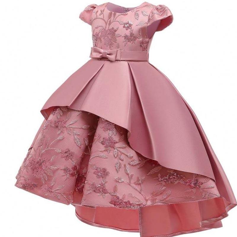 Baige High Quality Kids Garment Girls Party Robes Couche de robe à manches courtes Design pour bébé fille