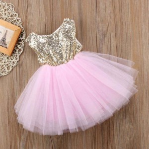 Ventes chaudes pour enfants Vêtements Puffy Princess Jirt Sequins Baby Flower Girl Backless Tutu Robe