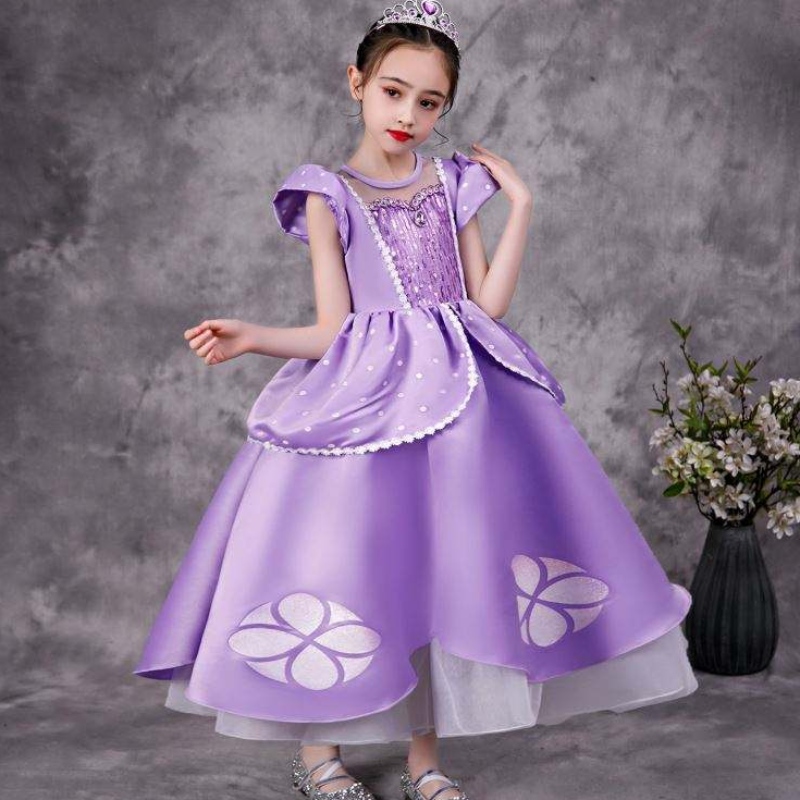 Baige violet sofia rapunzel elsa anna belle princesse robe téléfilo costumes sofiya princesse for girl