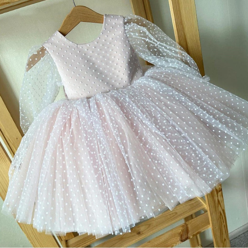 Élégants volants robes de bal robes de fleur de fleur Crystal Kids Princesse pour les mariages Pageant Gowns Vestidos de Fiesta