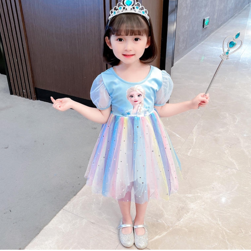 Elsa Princess Dress Teenagers Spring and Automn Vêtements Children \\ Birthday Party Girl Cosplay Costume Robes