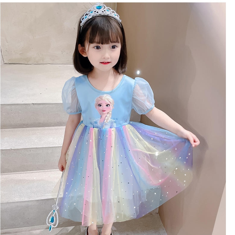 Elsa Princess Dress Teenagers Spring and Automn Vêtements Children \\ Birthday Party Girl Cosplay Costume Robes